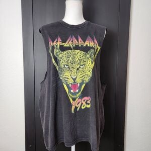 VINTAGE INSPIRED DEF LEPPARD 1983 BAND TOUR TANK T-SHIRT SIZE LARGE